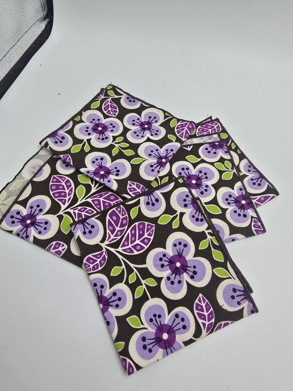 Vera Bradley -Floral Cocktail Party Small Napkins Plum Petals
